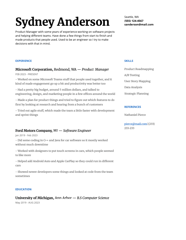 before ai resume